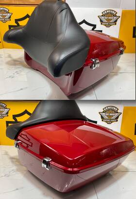 46442 Harley-davidson Oem 14-25 Touring Tour Pack Pak /backrest Billiard Red