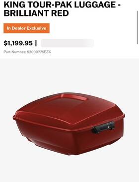 53000775ezx Harley-davidson King Tour-pak Luggage - Brilliant Red Comes With Key 53000775ezx Harley-davidson King Tour-pak Luggage - Brilliant Red Comes With Key