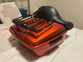 53000777eoy Harley-davidson King Tour Pak Oem Genuine With Backrest And Air Wing Top Rack
