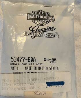53477-80a Harley-davidson Brace Arm Kit Cable-cover To Box With Mounting Hardware