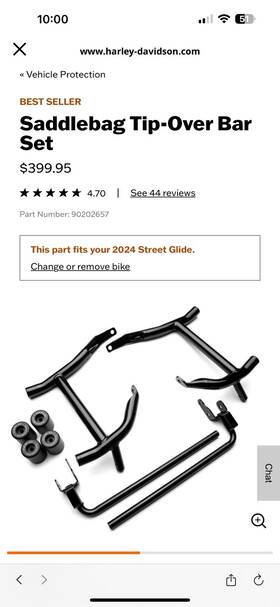 90202657 Harley-davidson Saddlebag Tip-over Barset