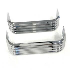 90206-02 Harley-davidson Oem 93-13 Touring Chrome Rear Saddlebag Guard Rail Trim Covers Genuine