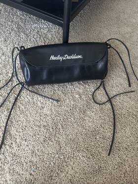 918773-85 Harley-davidson Soft Leather Handlebar/fork Bag 10.75 Inch Black 91773-85