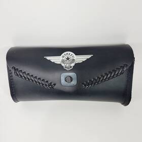 A1192iu2j Harley-davidson Genuine Leather Heritage Softail Road King Windshield Bag Emblem