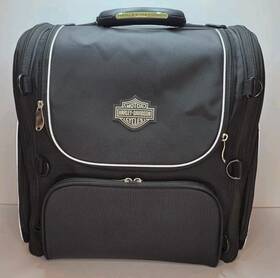 Lcs93300004 Harley-davidson Bar And Shield Zippered Touring Luggage Bag Black Nylon