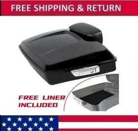Bap11879 Hecasa Chopped Tour Pack Pak Trunk Backrest For 14-25 Harley Touring Electra Road Glide