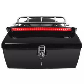 Hl000053 Motorcycle Trunk Tail Box Tour Pack With Backrest Light Top Rack For Harley Yamaha