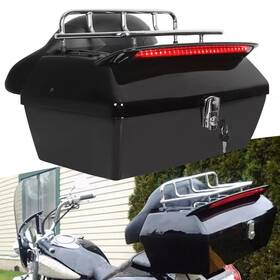 Hl000054 Hard Motorcycle Trunk Luggage For Harley Honda Shadow Vtx With Tail Light And Rack
