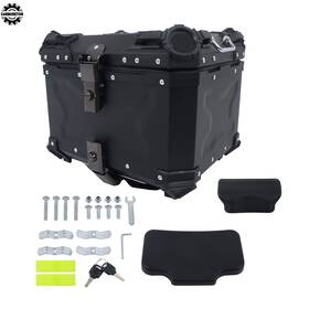 Home-garden-fix 6327497 Motorcycle Top Box 45l Waterproof Trunk Luggage Storage Case With Safety Lock