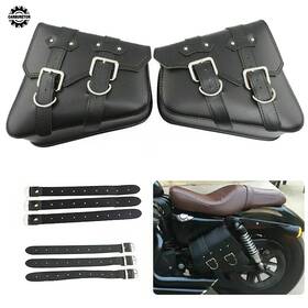 Hgf70340 Home-garden-fix For Sportster 883 Dyna Motorcycle Pu Leather Luggage Tool Saddlebag Saddle Bags