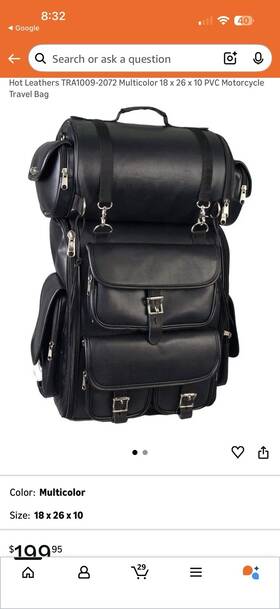 Tra1009-2072 Hot Leathers Multicolor 18 X 26 10 Pvc Motorcycle Travel Bag