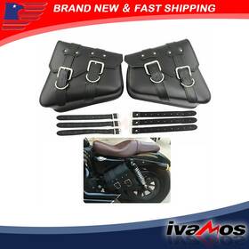 Iatv75850v Ivamos New Moto Pu Leather Luggage Tool Saddlebag Saddle Bags For Sportster 883 Dyna