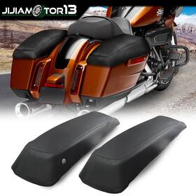 J-03scb6502abk Jijiamotor13 Fit For 14-23 Harley Touring Flh Flt Model 2x Saddlebag Lids Covers Pu Leather