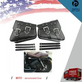 Jopow Jp159285w Fit For Sportster 883 Dyna Moto Pu Leather Luggage Tool Saddlebag Saddle Bags