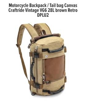 Dplu2 Kaka Motorcycle Backpack/trail Bag Canvis Craftride Vintage Vg6 28l Brown Retro
