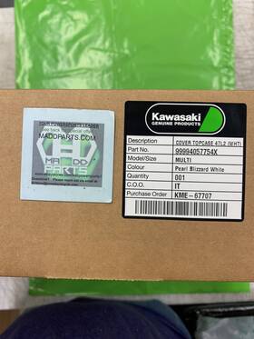 99994-0577-54x Kawasaki Motorcycle 99994057754x Oem Liter Top Case Trim Pearl Blizzard White