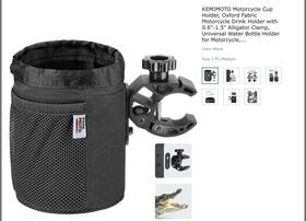 Kemimoto 445045071081 Motorcycle/ Bike Cup Holder Oxford Fabric Drink Up To 1.5 Inch Bars