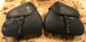 F1101-01001bk Kemimoto Pu Leather Black Motorcycle Saddlebags Bags