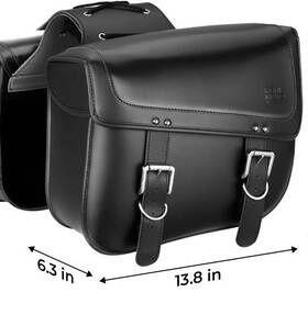 F1101-01201bk-ey Kemimoto New Universal Motorcycle Saddlebags 30l Pu Leather Luggage Bag Sportster Softail