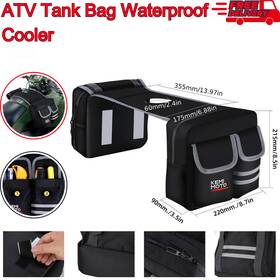 Utvb0113 Kemimoto Atv Tank Bag Waterproof Cooler -saddle Storage For Motorcycle Snowmobile Black