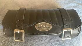 Tb0350 La Rosa Design Harley Chopper Bobber Thick Black Leather Tuk N Roll Tool Bag