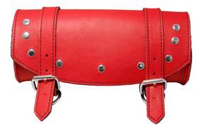 Tb07r La Rosa Design Red Leather Harley Chopper Bobber Universal Tool Roll