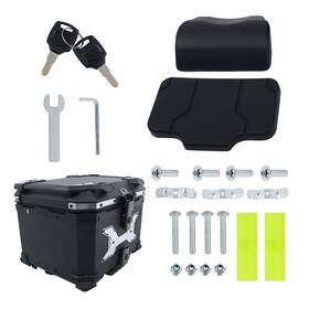 Qs621072qr Lablt Motorcycle Hard Trunk Aluminum Rear Luggage Top Case Tail Box Backrest 45l