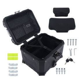Qs621104qr Lablt Motorcycle Top Box Waterproof Trunk Luggage Storage With Safety Lock 45l