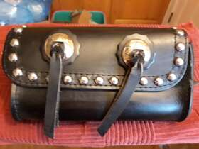 92sc Leatherworks Wilted Leather Motorcycle Windshield Bag Conchos And Studs 58