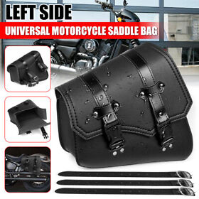 Ztg3445631 Left Side Motorcycle Black Saddle Bags Pu Waterproof Tool Bag Universal Us