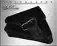 Lfsbl03orange Sportster Harley Davidson Harley-davidson La Rosa Black Leather Orange Stitch Side Strap Left Saddlebag