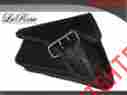 Lfsbl03white Sportster Harley-davidson Larosa Black Leather White Thread Side Strap Harley Xl Left Saddlebag