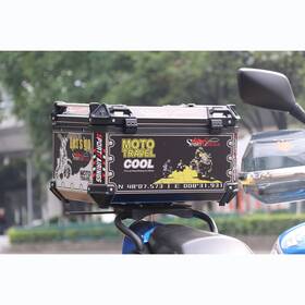 Qj-tb-65l-h70 Lionauto #atlion 65l Aluminum Motorcycle Tail Box Trunk Top Lock Case Travel Luggage Storage