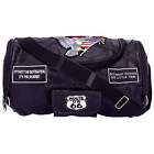 Lubb16ltr Diamond Plate Motorcycle Barrel Bag Patches Buffalo Leather Rock Design Luggage 024409930003