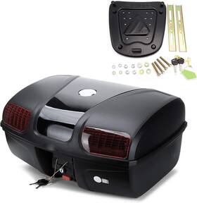 Adlo-3049 Mingting Universal Motorcycle Rear Top Box Tail Trunk Luggage 47l Case With Led
