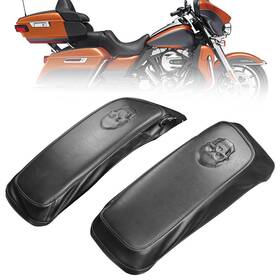 Mc-bxa037 Motor Part Saddlebag Lid Bra Covers Black Skull Fit For Harley Electra Glide Efi Flhtci