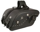 Mp8300 Shaf Motorcycle Large Two Piece Studded Pvc Saddlebag Cruiser Style