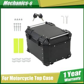Mcc20688s Munirater Thick Aluminum Hard Trunk With Backrest Black 45l Motorcycle Top Case Tail Box