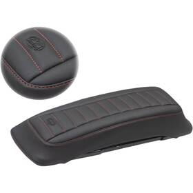 77637ab Mustang Saddlebag Lid Cover - Deluxe Black/red