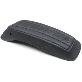 77640gm-cl77 Mustang Saddlebag Lid Cover - Black/tuck And Roll/grey Stitched