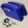 0401013 My-0401013-l-set Zxmt Vivid Blue Hard Saddle Bags Saddlebags For Harley Touring
