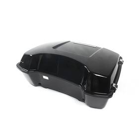 Qj-tb-001 Mzy Moto Black Chopped Tour Pack Pak Trunk With Backrest For Harley Touring 1997-2013