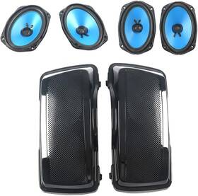 Wb-hl1584-099s Mzy Moto #lio For Cvo 1994-2013 Harley Touring Glide Flhx Fltr Saddlebags Lids With 6 Inch Speakers