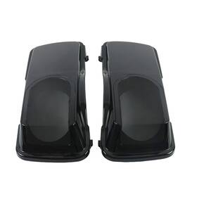 Wb-hl1584-004 Mzyparts #zs01 6 9 Inch Saddlebags Speaker Lids Vivid Black Cvo Style For Harley Touring 1994-2013