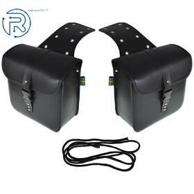 406959 Netuera L R Motorcycle Side Saddle Bags Pu Leather Baggage Bag Waterproof Black