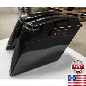 New Style Stretched Extended Hard Saddlebags For Harley 1994-2013 Black Latch