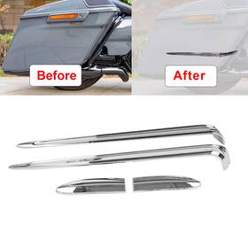 Newyoutube 550749638991 Chrome Abs Hard Saddlebag Lid Accent For Harley Street Glide Flhx Road King Flhr