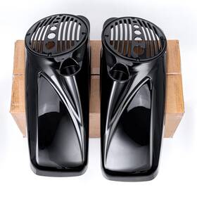 Oumurs Accb442hl029o001zb L&r 8ftft Saddlebag Speaker Lids For Harley 1994-13 Street Road Glide Vivid Black