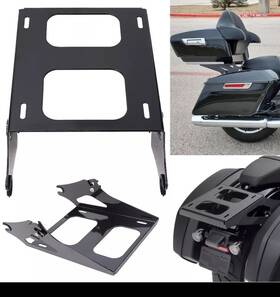 Dr-hl008019-bk-a Oumurs Detachable Two-up Tour Pak Pack Mounting Luggage Rack For Harley Touring 2014-23