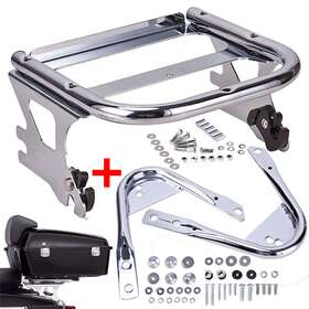Drshl008o16-ch Oumurs Hl008017-ch-a For 97-08 Harley Detachable Two-up Tour Pack Mount Luggage Rack And Docking Kit